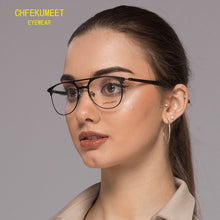 Load image into Gallery viewer, CHFEKUMEET Alloy Frame Prescription Glasses